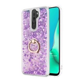 Microsonic Oppo A9 2020 Glitter Liquid Holder Mor Cep Telefonu Kılıfı
