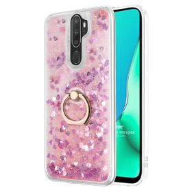 Microsonic Oppo A9 2020 Glitter Liquid Holder Pembe Cep Telefonu Kılıfı