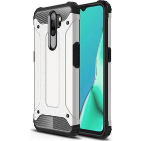 Microsonic Oppo A9 2020 Rugged Armor Gümüş Cep Telefonu Kılıfı