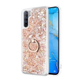 Microsonic Oppo A91 Glitter Liquid Holder Gold Cep Telefonu Kılıfı