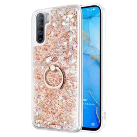 Microsonic Oppo A91 Glitter Liquid Holder Gold Cep Telefonu Kılıfı