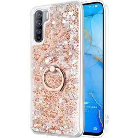 Microsonic Oppo A91 Glitter Liquid Holder Gold Cep Telefonu Kılıfı