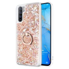 Microsonic Oppo A91 Glitter Liquid Holder Gold Cep Telefonu Kılıfı