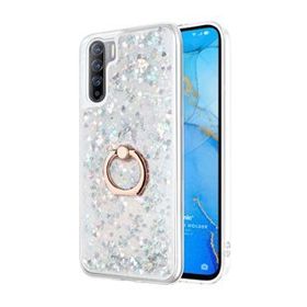 Microsonic Oppo A91 Glitter Liquid Holder Gümüş Cep Telefonu Kılıfı