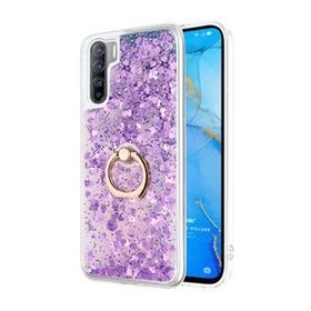 Microsonic Oppo A91 Glitter Liquid Holder Mor Cep Telefonu Kılıfı