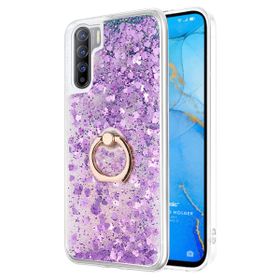 Microsonic Oppo A91 Glitter Liquid Holder Mor Cep Telefonu Kılıfı