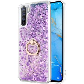 Microsonic Oppo A91 Glitter Liquid Holder Mor Cep Telefonu Kılıfı