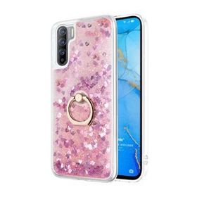 Microsonic Oppo A91 Glitter Liquid Holder Pembe Cep Telefonu Kılıfı