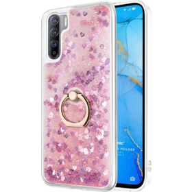 Microsonic Oppo A91 Glitter Liquid Holder Pembe Cep Telefonu Kılıfı