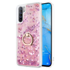 Microsonic Oppo A91 Glitter Liquid Holder Pembe Cep Telefonu Kılıfı