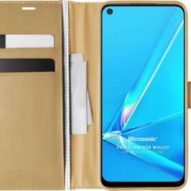 Microsonic Oppo A92 Delux Leather Wallet Gold Cep Telefonu Kılıfı