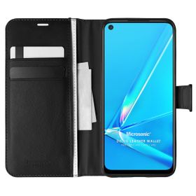 Microsonic Oppo A92 Delux Leather Wallet Siyah Cep Telefonu Kılıfı