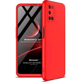 Microsonic Oppo A92 Double Dip 360 Protective Kırmızı Cep Telefonu Kılıfı