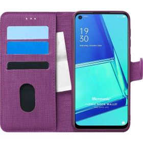 Microsonic Oppo A92 Fabric Book Wallet Mor Cep Telefonu Kılıfı