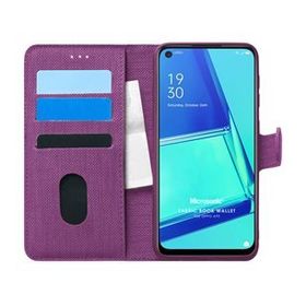 Microsonic Oppo A92 Fabric Book Wallet Mor Cep Telefonu Kılıfı