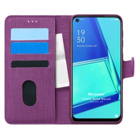Microsonic Oppo A92 Fabric Book Wallet Mor Cep Telefonu Kılıfı