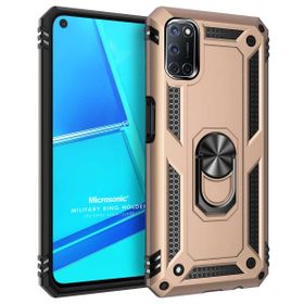 Microsonic Oppo A92 Military Ring Holder Gold Cep Telefonu Kılıfı
