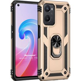 Microsonic Oppo A96 Military Ring Holder Gold Cep Telefonu Kılıfı