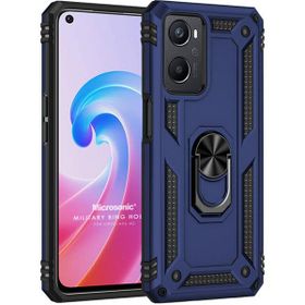 Microsonic Oppo A96 Military Ring Holder Lacivert Kılıf