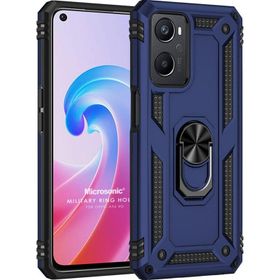 Microsonic Oppo A96 Military Ring Holder Lacivert Kılıf