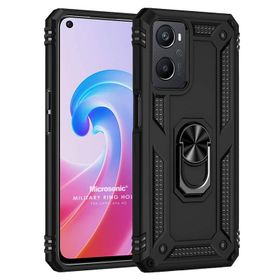 Microsonic Oppo A96 Military Ring Holder Siyah Kılıf