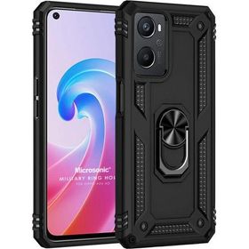 Microsonic Oppo A96 Military Ring Holder Siyah Kılıf