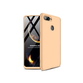 Microsonic Oppo Ax7 Double Dip 360 Protective Gold Kılıf