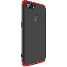 Microsonic Oppo F9 / Pro Double Dip 360 Protective Siyah Kırmızı Kılıf