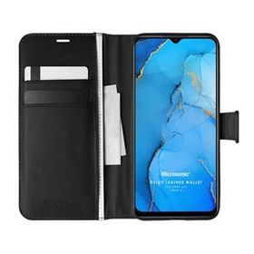 Microsonic Oppo Reno 3 Delux Leather Wallet Siyah Kılıf