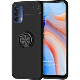 Microsonic Oppo Reno 4 Kickstand Ring Siyah Kılıf
