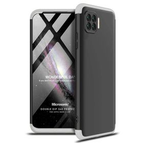Microsonic Oppo Reno 4 Lite Double Dip 360 Gri Siyah Kılıf