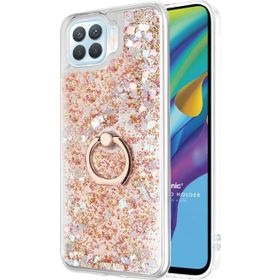 Microsonic Oppo Reno 4 Lite Glitter Liquid Holder Gold Cep Telefonu Kılıfı