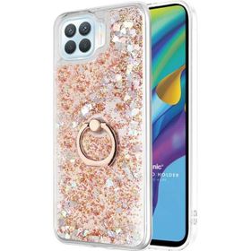 Microsonic Oppo Reno 4 Lite Glitter Liquid Holder Gold Cep Telefonu Kılıfı