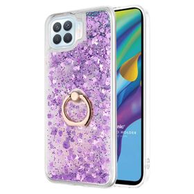 Microsonic Oppo Reno 4 Lite Glitter Liquid Holder Mor Cep Telefonu Kılıfı
