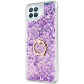 Microsonic Oppo Reno 4 Lite Glitter Liquid Holder Mor Cep Telefonu Kılıfı