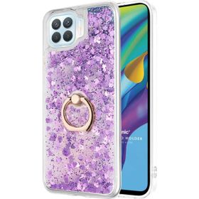 Microsonic Oppo Reno 4 Lite Glitter Liquid Holder Mor Cep Telefonu Kılıfı