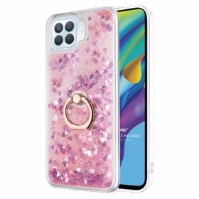 Microsonic Oppo Reno 4 Lite Glitter Liquid Holder Pembe Cep Telefonu Kılıfı