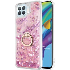 Microsonic Oppo Reno 4 Lite Glitter Liquid Holder Pembe Cep Telefonu Kılıfı