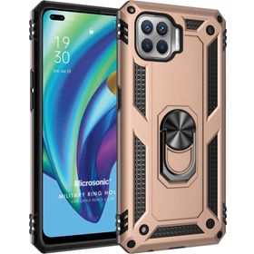 Microsonic Oppo Reno 4 Lite Military Ring Holder Gold Cep Telefonu Kılıfı