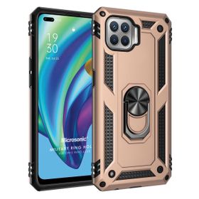Microsonic Oppo Reno 4 Lite Military Ring Holder Gold Cep Telefonu Kılıfı
