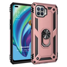 Microsonic Oppo Reno 4 Lite Military Ring Holder Rose Gold Cep Telefonu Kılıfı