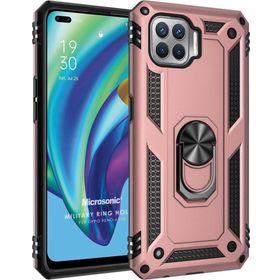 Microsonic Oppo Reno 4 Lite Military Ring Holder Rose Gold Cep Telefonu Kılıfı