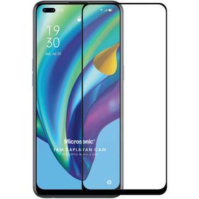 Microsonic Oppo Reno 4 Lite Tam Kaplayan Temperli Siyah Cam Ekran Koruyucu