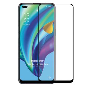 Microsonic Oppo Reno 4 Lite Tam Kaplayan Temperli Siyah Cam Ekran Koruyucu