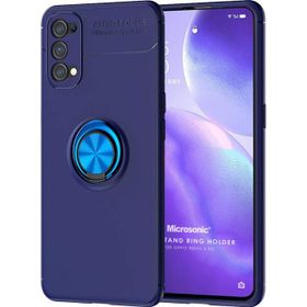 Microsonic Oppo Reno 5 5G Kickstand Ring Holder Lacivert Kılıf