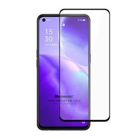Microsonic Oppo Reno 5 5G Tam Kaplayan Temperli Siyah Cam Ekran Koruyucu