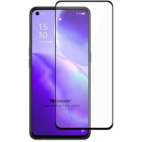 Microsonic Oppo Reno 5 5G Tam Kaplayan Temperli Siyah Cam Ekran Koruyucu
