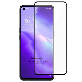 Microsonic Oppo Reno 5 5G Tam Kaplayan Temperli Siyah Cam Ekran Koruyucu