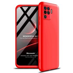 Microsonic Oppo Reno 5 Lite Double Dip 360 Protective Kırmızı Cep Telefonu Kılıfı