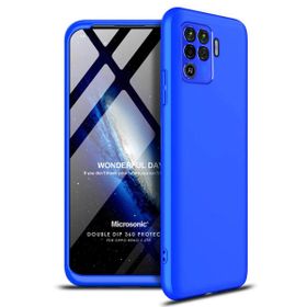 Microsonic Oppo Reno 5 Lite Double Dip 360 Protective Mavi Cep Telefonu Kılıfı
